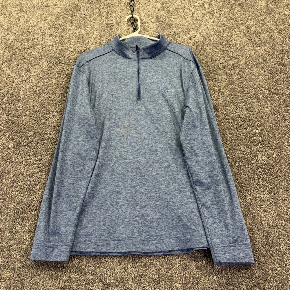 Greg Norman 1/4 Zip Pullover Mens L Blue Heathered Performance